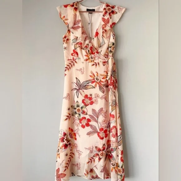 Sanctuary - Jolynn Wrap Midi Dress in Desert Floral Size 4 - Picture 4 of 14